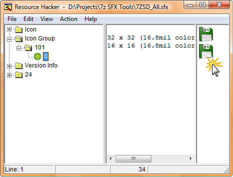 Replacing 7z SFX archive icon
